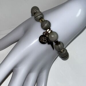 Kinsley Armelle DUSK BRACELET Gray Gem Charms Courage Confidence Lightening Bolt